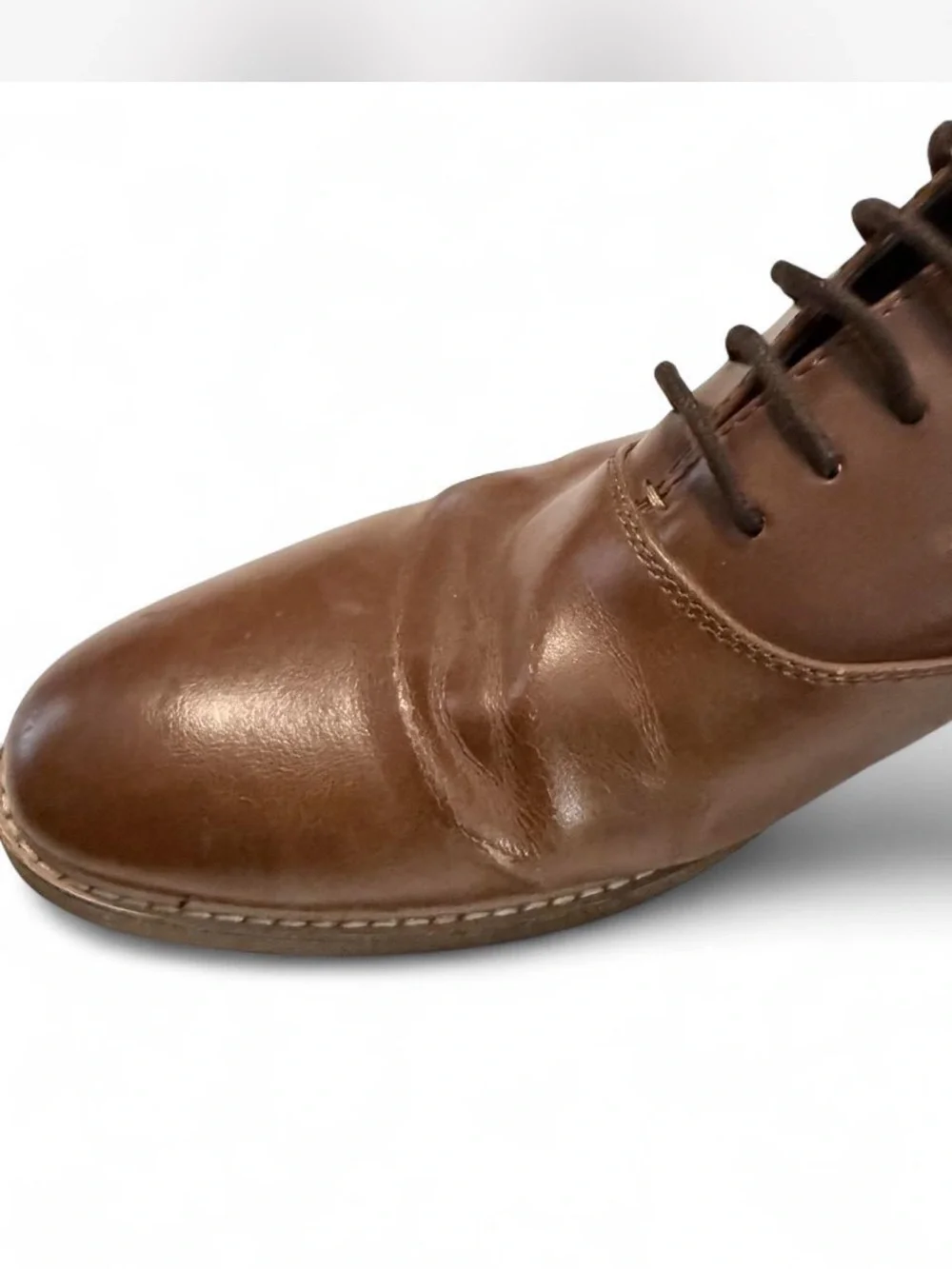 Steve Madden Brown Leather Derby Lace-Up Shoes